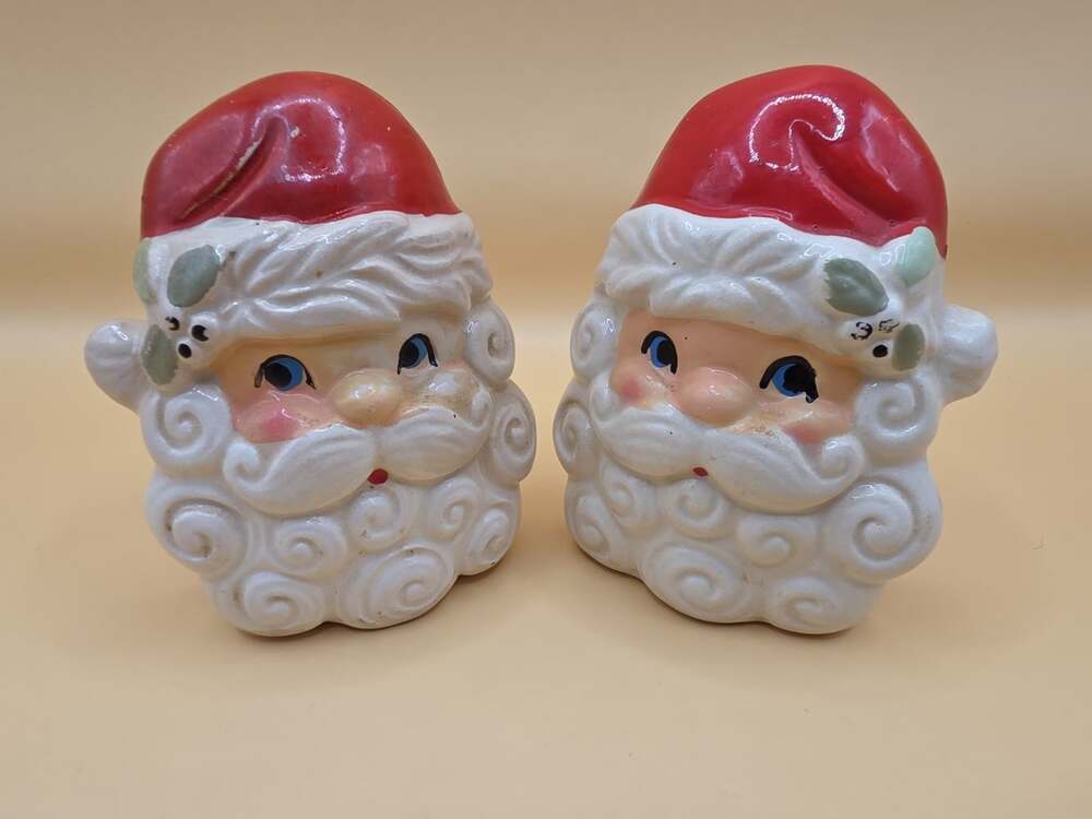 Vintage Holt Howard Santa Christmas Salt Pepper Shakers Japan MCM